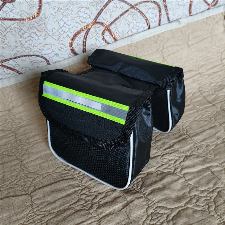 double bicycle saddle pannier bag with reflective strip water-resistant Oxford fabric Kalsten
