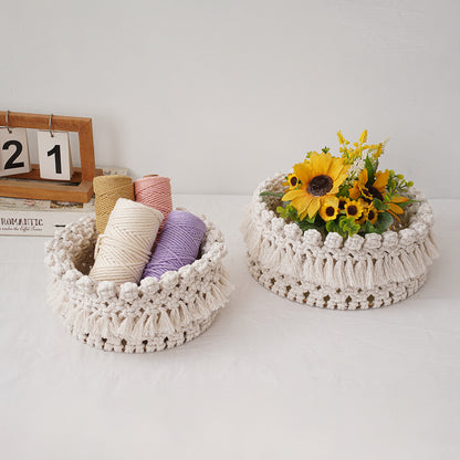 Decorative Macrame Storage Basket Acalora