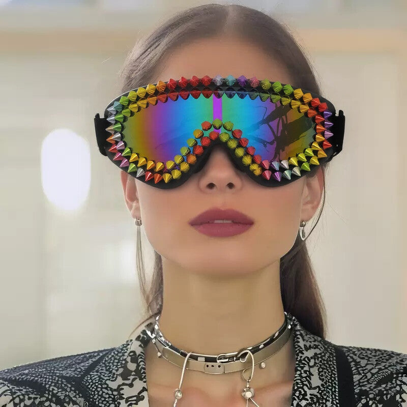 Ladies extravagant ski goggles with colorful studs Kalsten