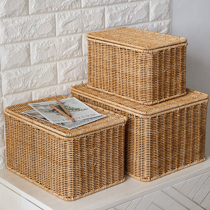 Handcrafted Rectangular Wicker Storage Box Kalsten