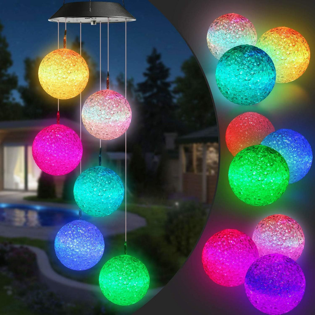 Solar-Powered Hanging Hummingbird LED Wind Chime With Color-Changing RGB Acrylic Birds And Weatherproof Top Kalsten