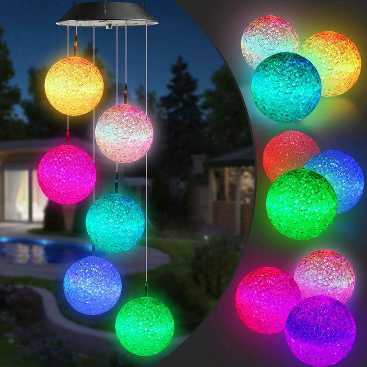 Solar-Powered Hanging Hummingbird LED Wind Chime With Color-Changing RGB Acrylic Birds And Weatherproof Top Kalsten