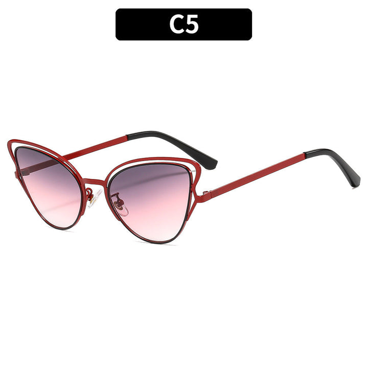 Women's Cat-Eye Sunglasses with Luxurious Metal Frame and High-Quality Gradient Lenses Kalsten
