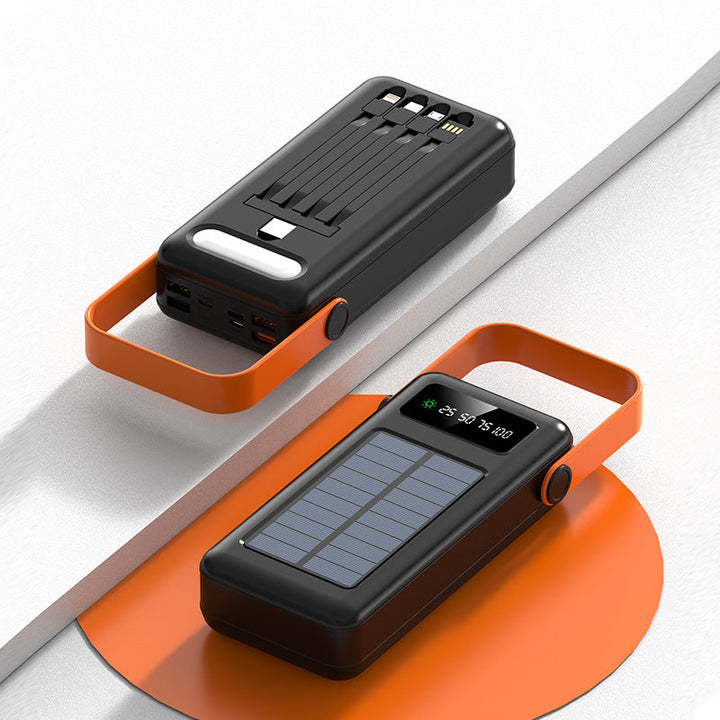 Multifunctional Solar Powerbank with Integrated Charging Cables Kalsten