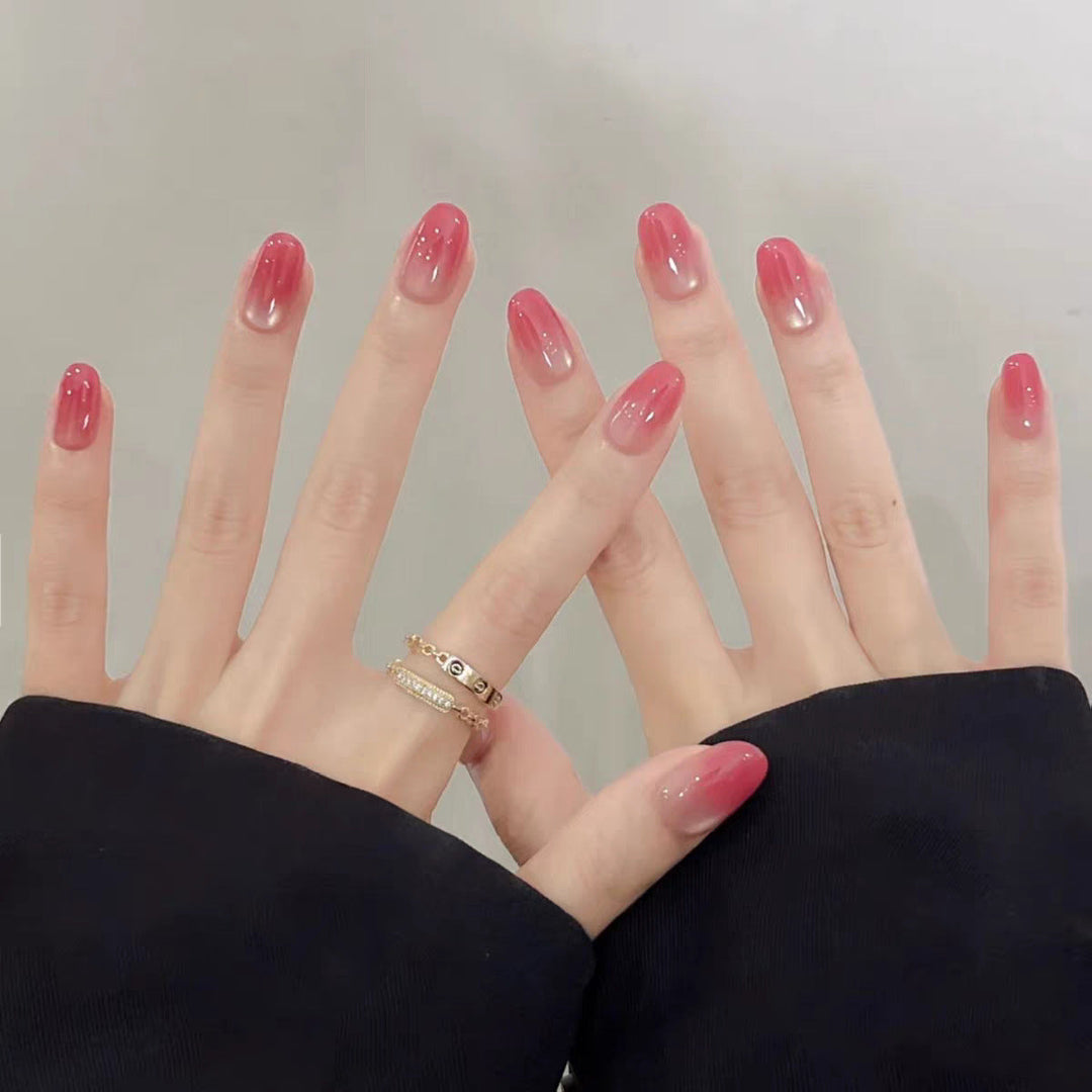 Artificial nails with elegant ombre effect and glitter accents Kalsten