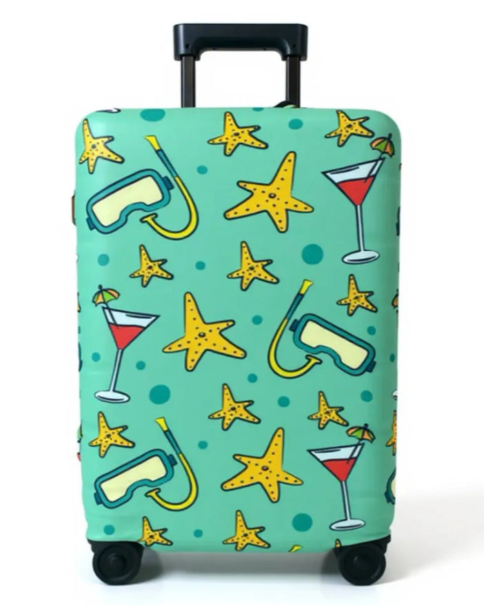 Unisex nan elastic suitcase cover with artistic marble print, shockproof fit and tear-resistant stretch material Kalsten