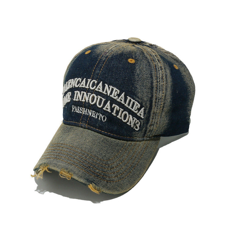 Women's Distressed Denim Graphic Baseball Cap Kalsten