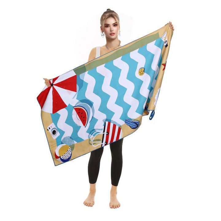 Beach towel with vibrant flamingo motifs and quick-drying material Kalsten