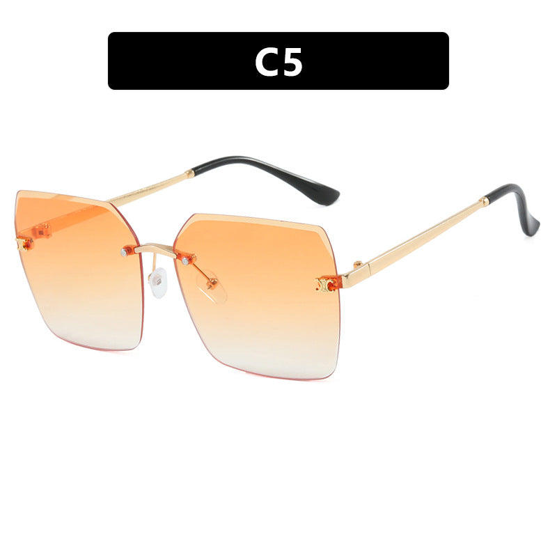 Women's square sunglasses in modern design with delicate metal frame Kalsten