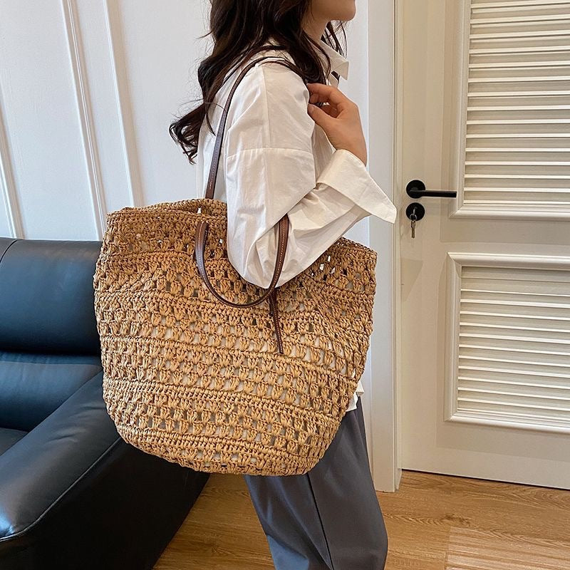 Handcrafted straw tote bag Kalsten