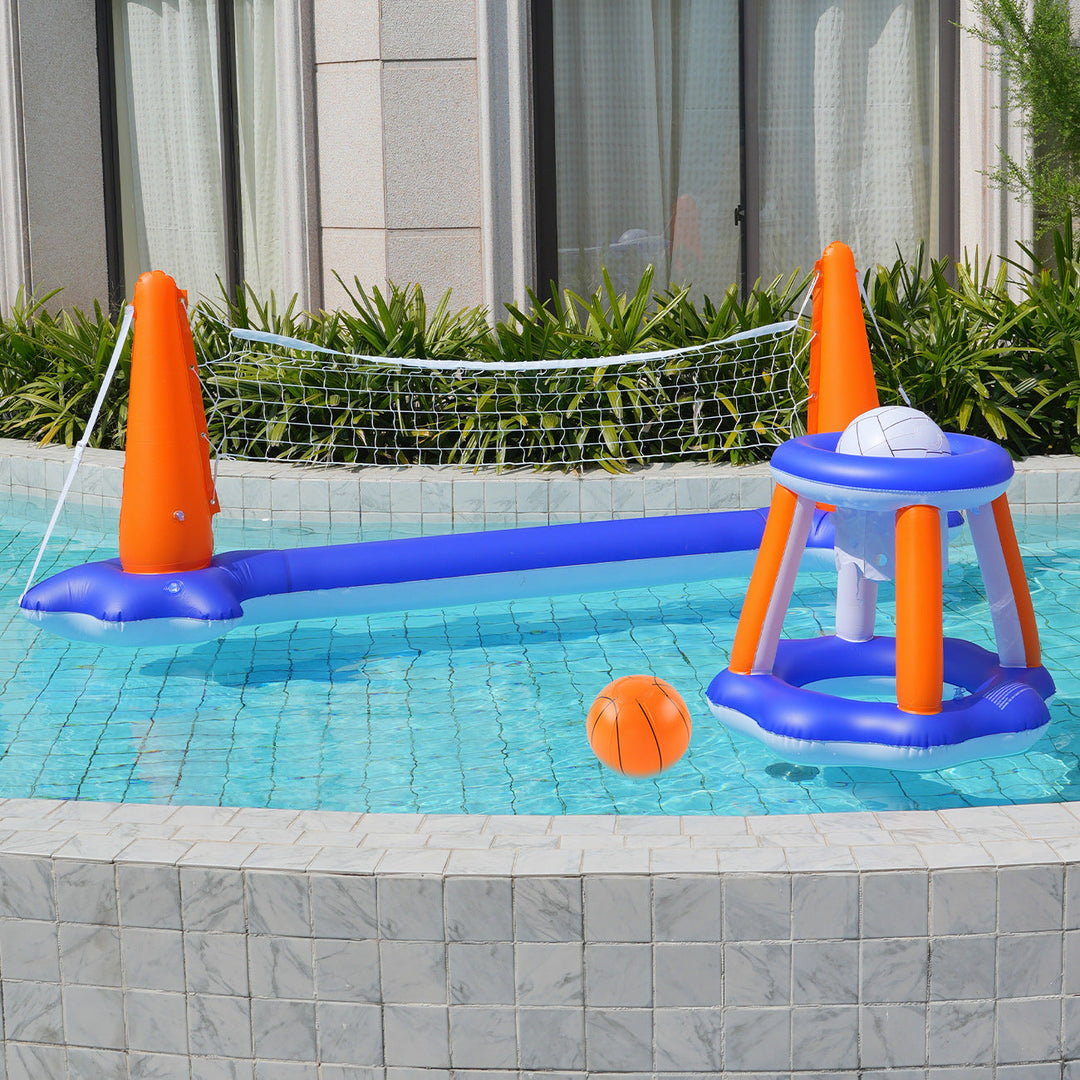 Unisex Inflatable Water Play Set with Volleyball and Basketball Net Kalsten