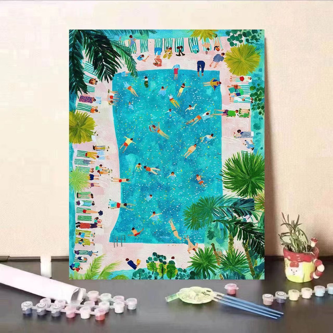 Creative Poolside Scene Paint by Numbers Kit Kalsten