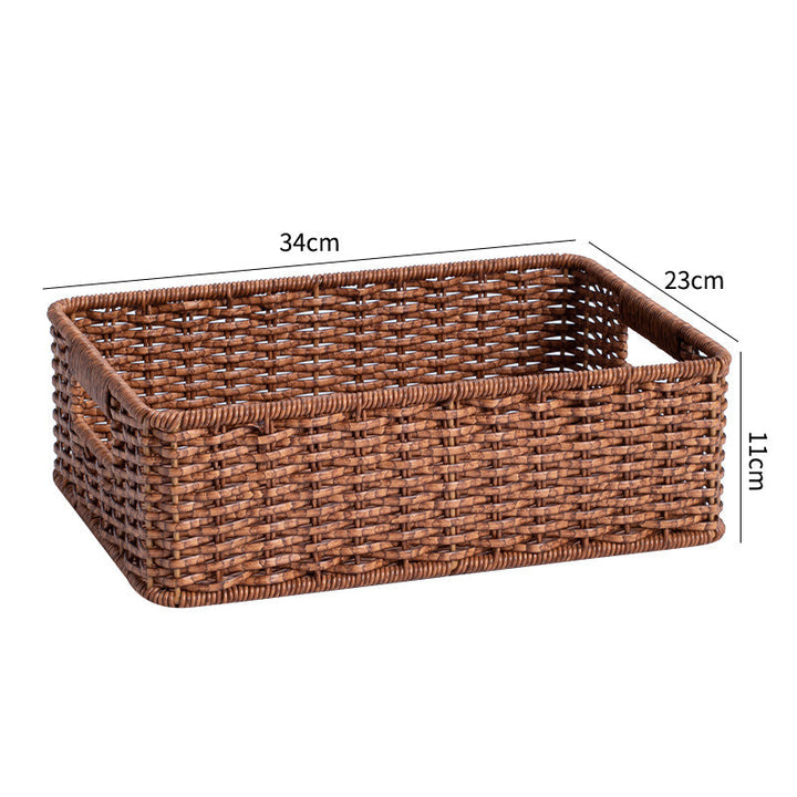Handcrafted Large Rectangular Wicker Storage Basket Kalsten