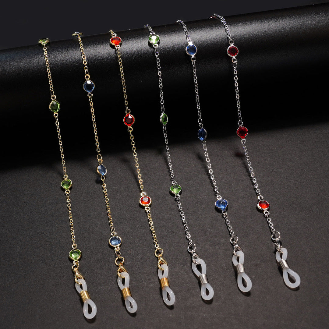 Elegant Crystal-Embellished Eyewear Chain kalsten
