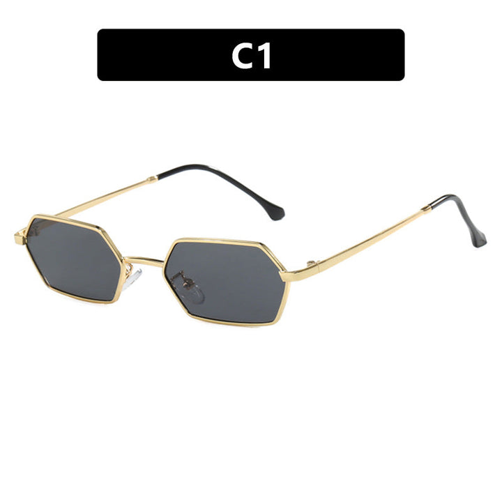 Women's hexagonal sunglasses with elegant metal frame and UV protection Kalsten