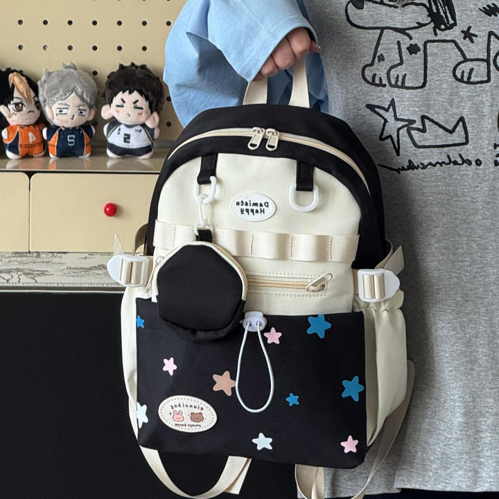 Whimsical Star-Patterned School Backpack