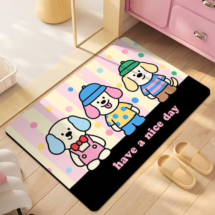 Cute Cartoon Dog Shower Mat Kalsten