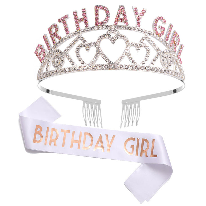 Women's Sparkling Tiara and Sash Set Kalsten