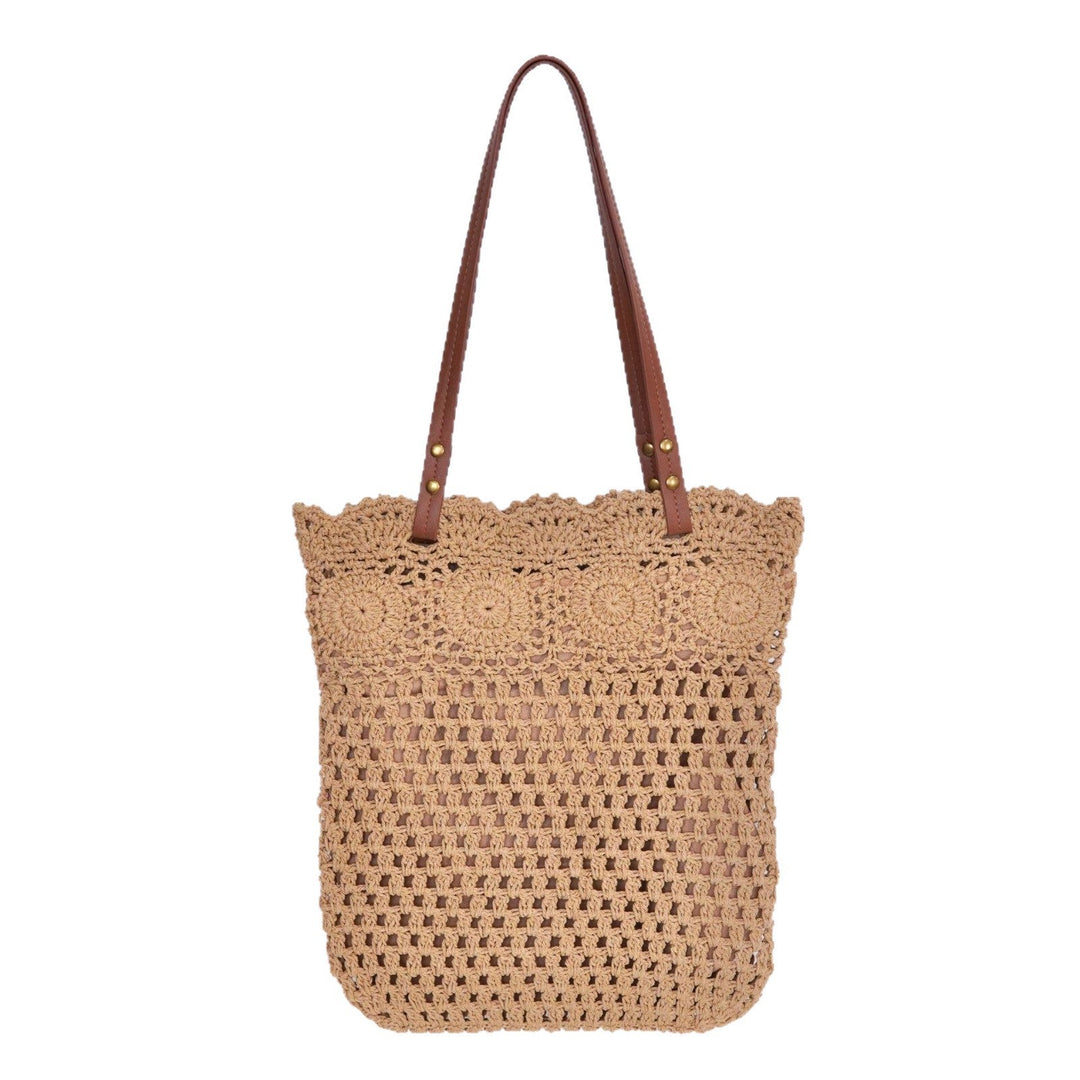 Designer shopping bag with hand-crocheted detail Kalsten