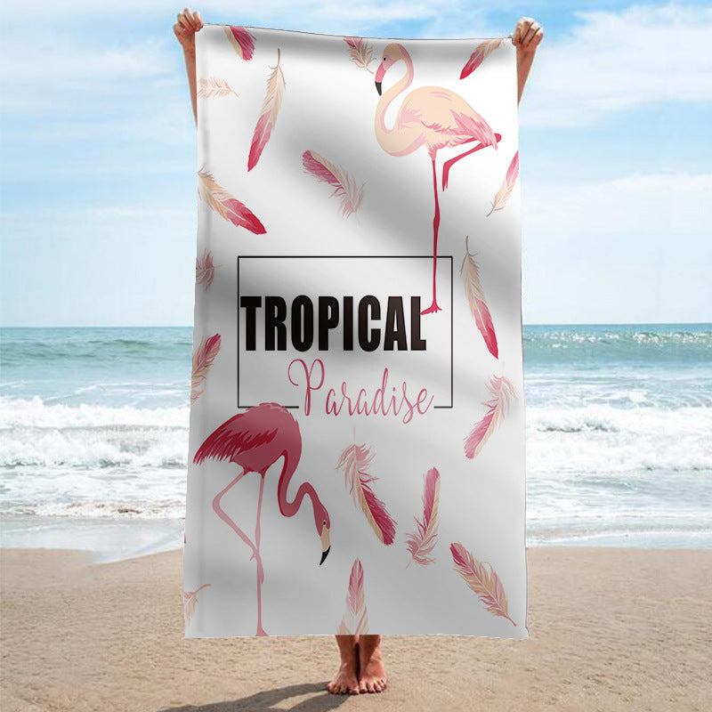 Beach towel with tropical flamingo pattern Kalsten