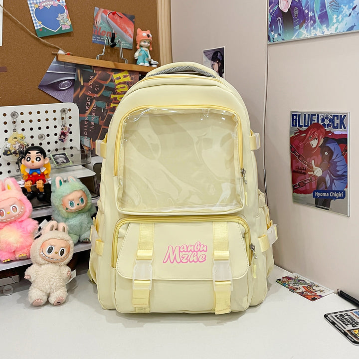 Clear Panel Multi-Pocket School Backpack