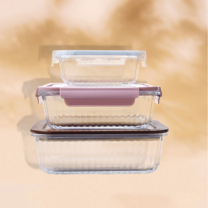 Women airtight storage box set made of glass Kalsten