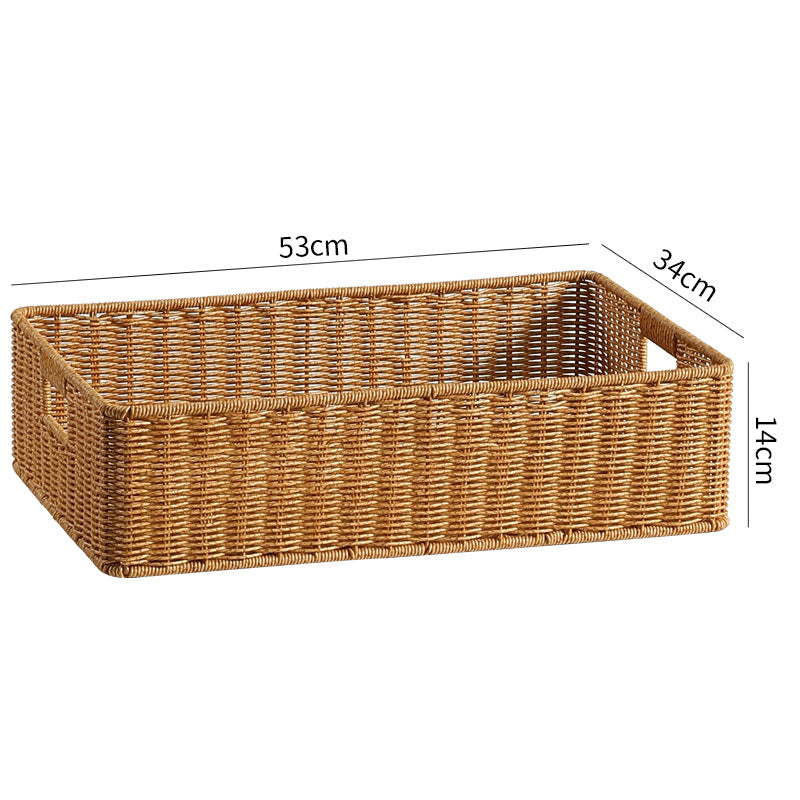 Handwoven Rectangular Storage Basket with Cut-Out Handles Kalsten