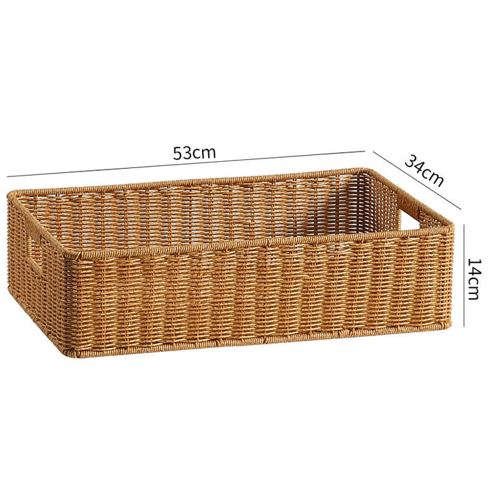 Handwoven Rectangular Storage Basket with Cut-Out Handles Kalsten
