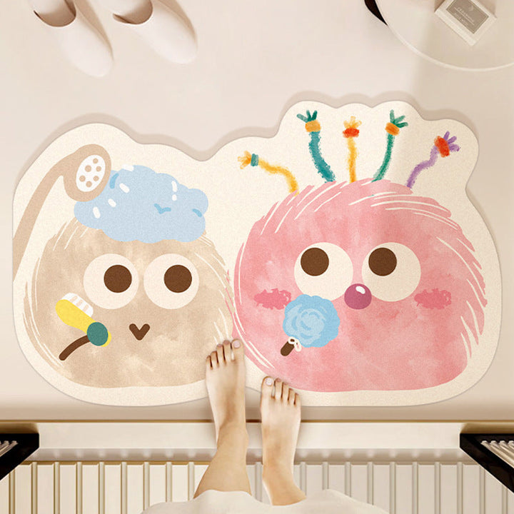 Whimsical Cartoon-Themed Bath Mat Kalsten