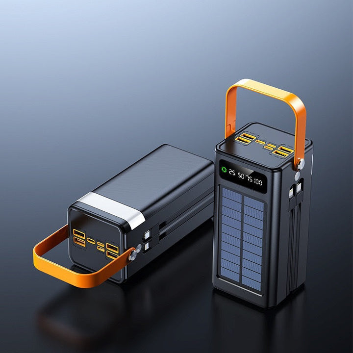 Portable solar power bank with ergonomic carrying handle and intelligent power display Kalsten