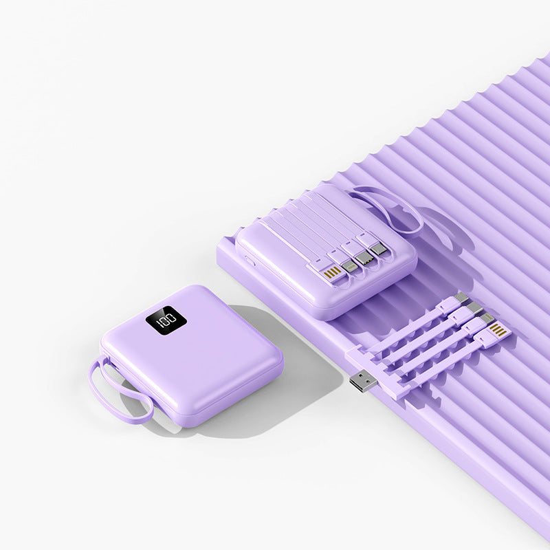 Portable power bank with integrated charging cables and LCD display Kalsten