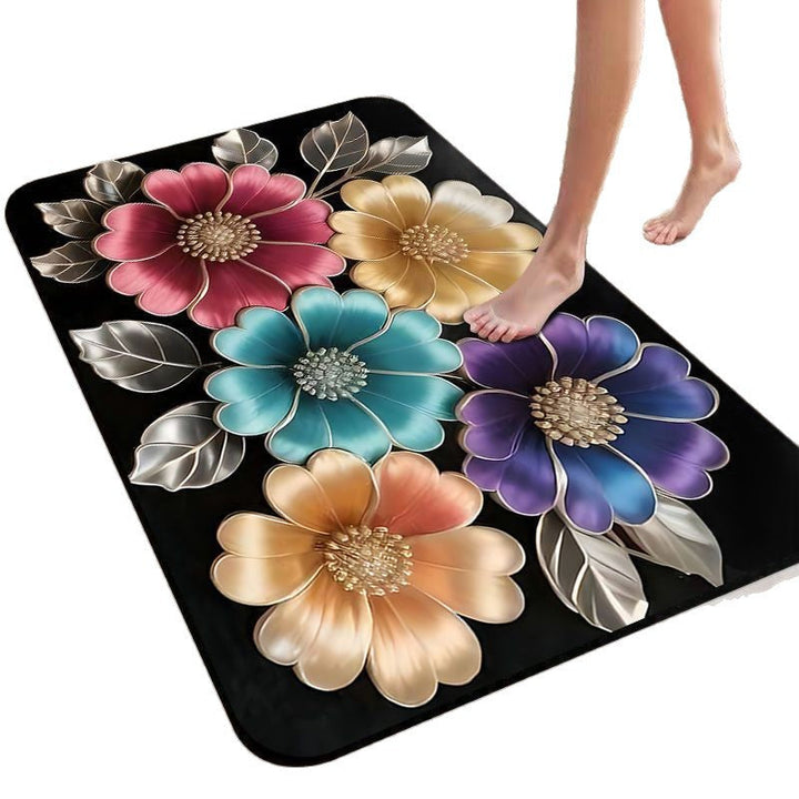 Floral Design Non-Slip Bath Mat Kalsten