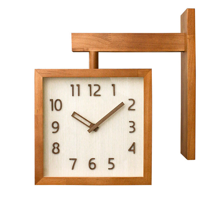 Kalsten | Wall-Corner-Two-Sided Wood-Analog-Clock