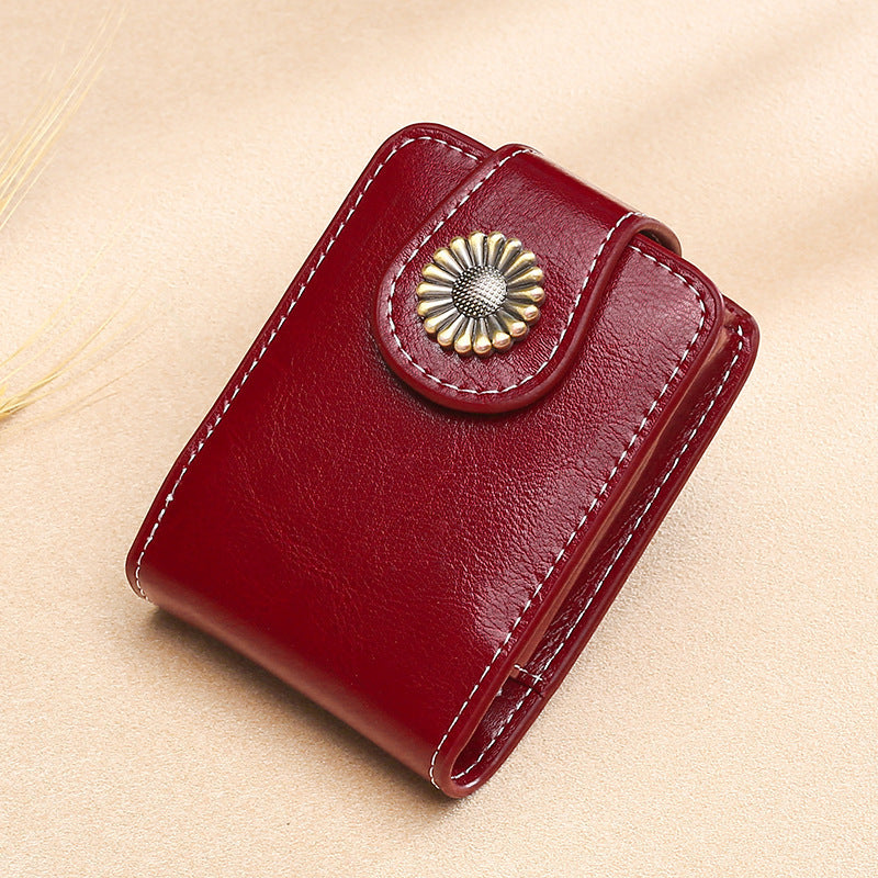 Vintage Leather Buttoned Coin Purse Kalsten
