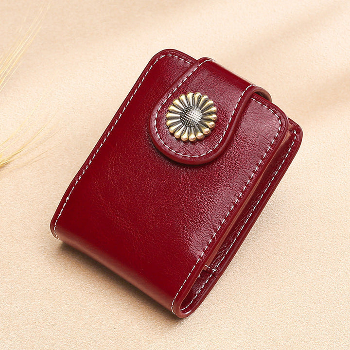 Vintage Leather Buttoned Coin Purse Kalsten