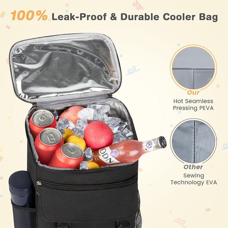 Unisex nan insulated cooler backpack with thermal lining, padded back and side bottle holders Kalsten
