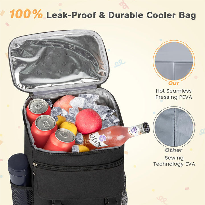 Unisex nan insulated cooler backpack with thermal lining, padded back and side bottle holders Kalsten