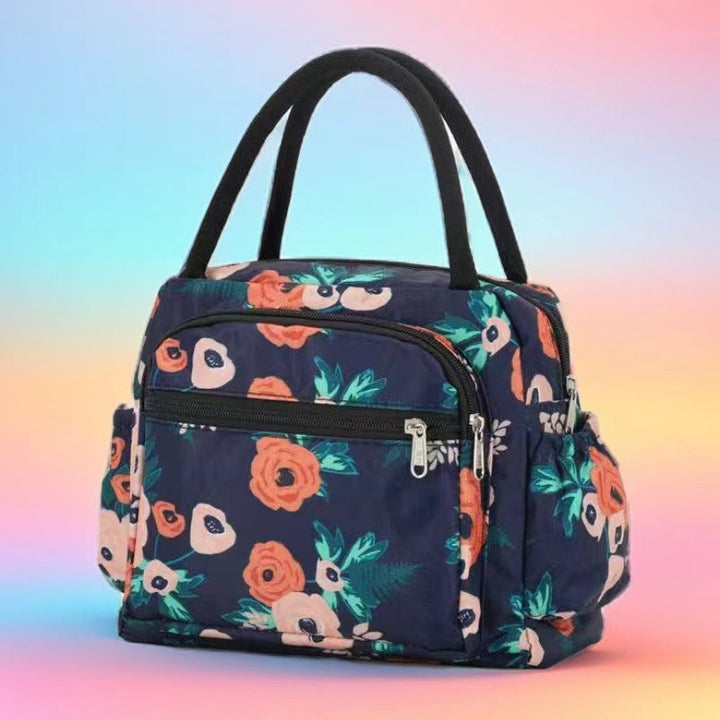 Cat Print Multi-Pocket Tote Bag Kalsten