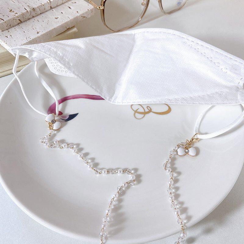 Elegant earrings with pearls and flower pendants Kalsten