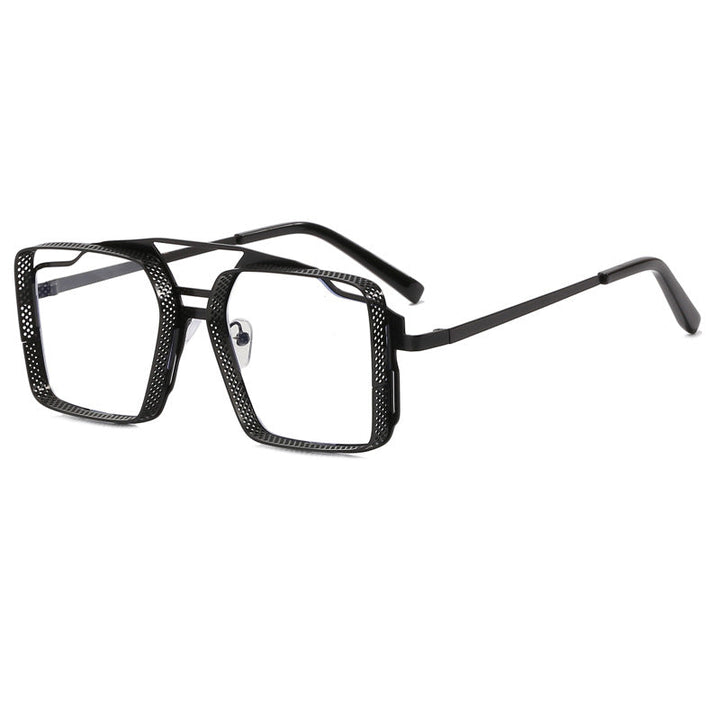 Women's square glasses with perforated, modern frame Kalsten