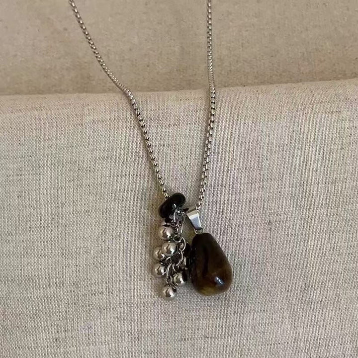 Bohemian Pendant Necklace with Gemstone Charm Kalsten