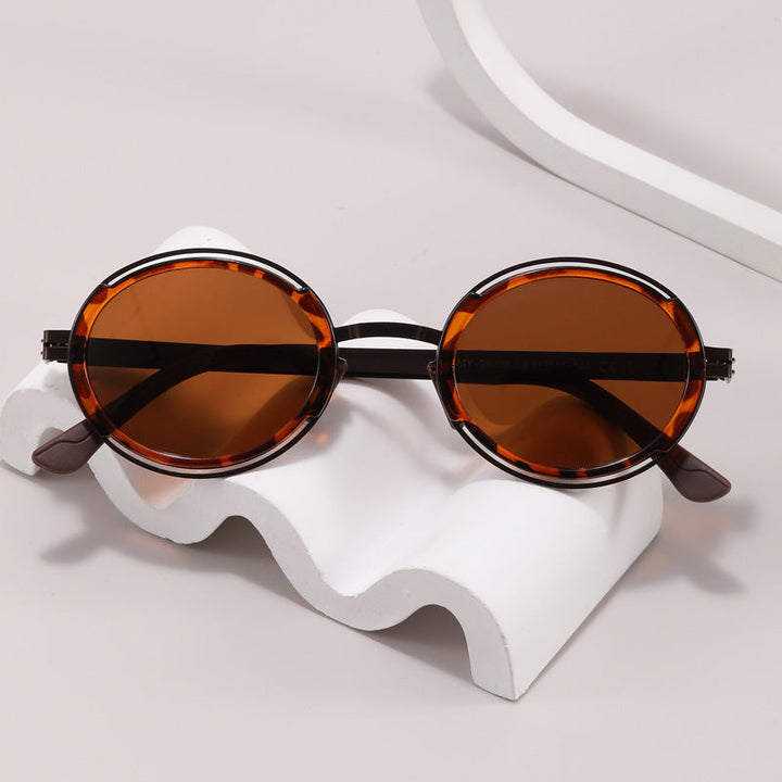 Women's fashionable round sunglasses with elegant metal frame Kalsten
