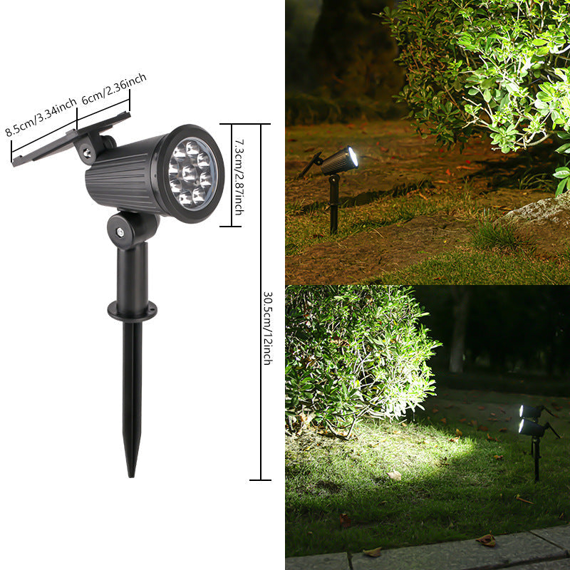 Solar-Powered Adjustable Garden Spotlight With Swivel Stake Kalsten