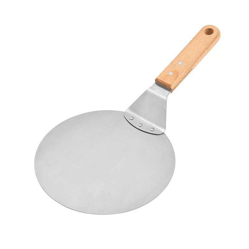 thin stainless steel round pizza peel with wooden handle Kalsten
