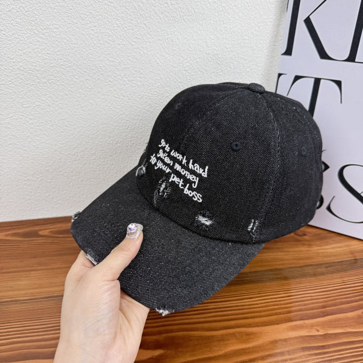 Women's Distressed Denim Statement Cap Kalsten