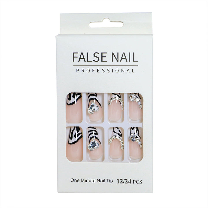 Decorative Press-On Nail Set with 3D Accents Kalsten