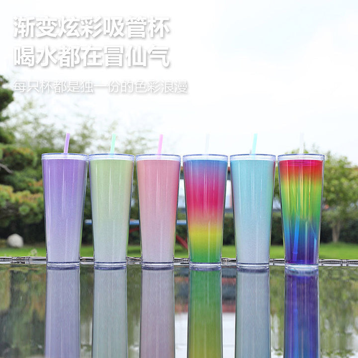 Women's Glittering Drinking Cup with Straw Kalsten