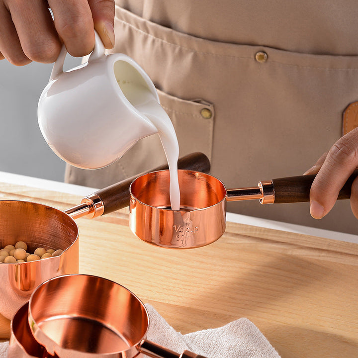 MeasureWood Measuring Spoons and Measuring Cups Set Stainless Steel Oak Wood 8-piece | Kalsten