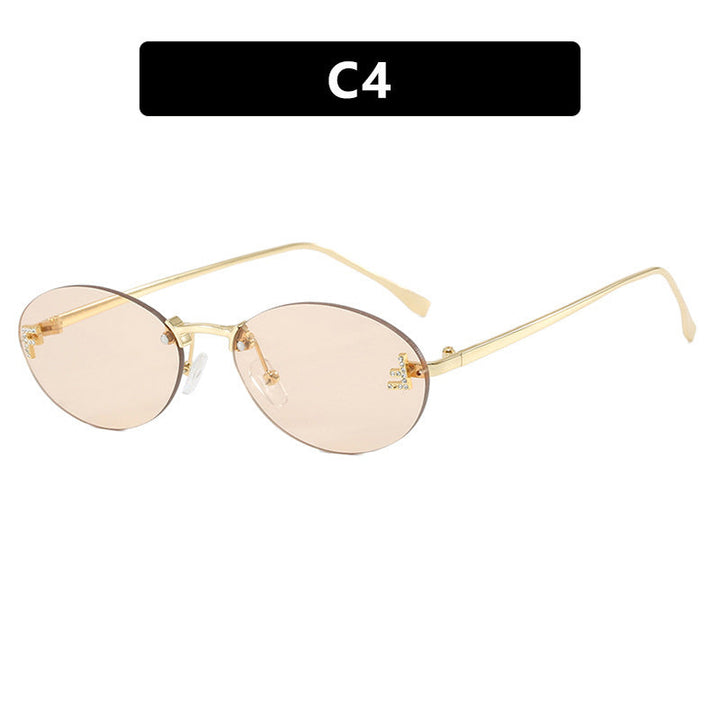 Women's fashionable sunglasses with elegant, round lenses and delicate metal frame Kalsten