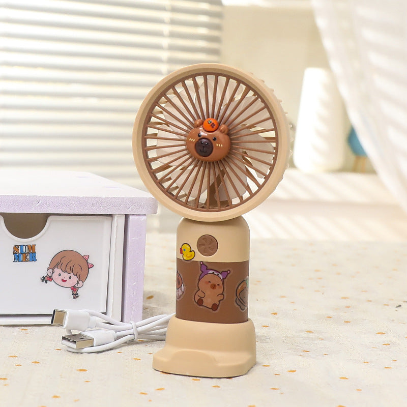 Unisex nan portable rechargeable mini table fan with LED mood light, silent motor, and USB charging function Kalsten